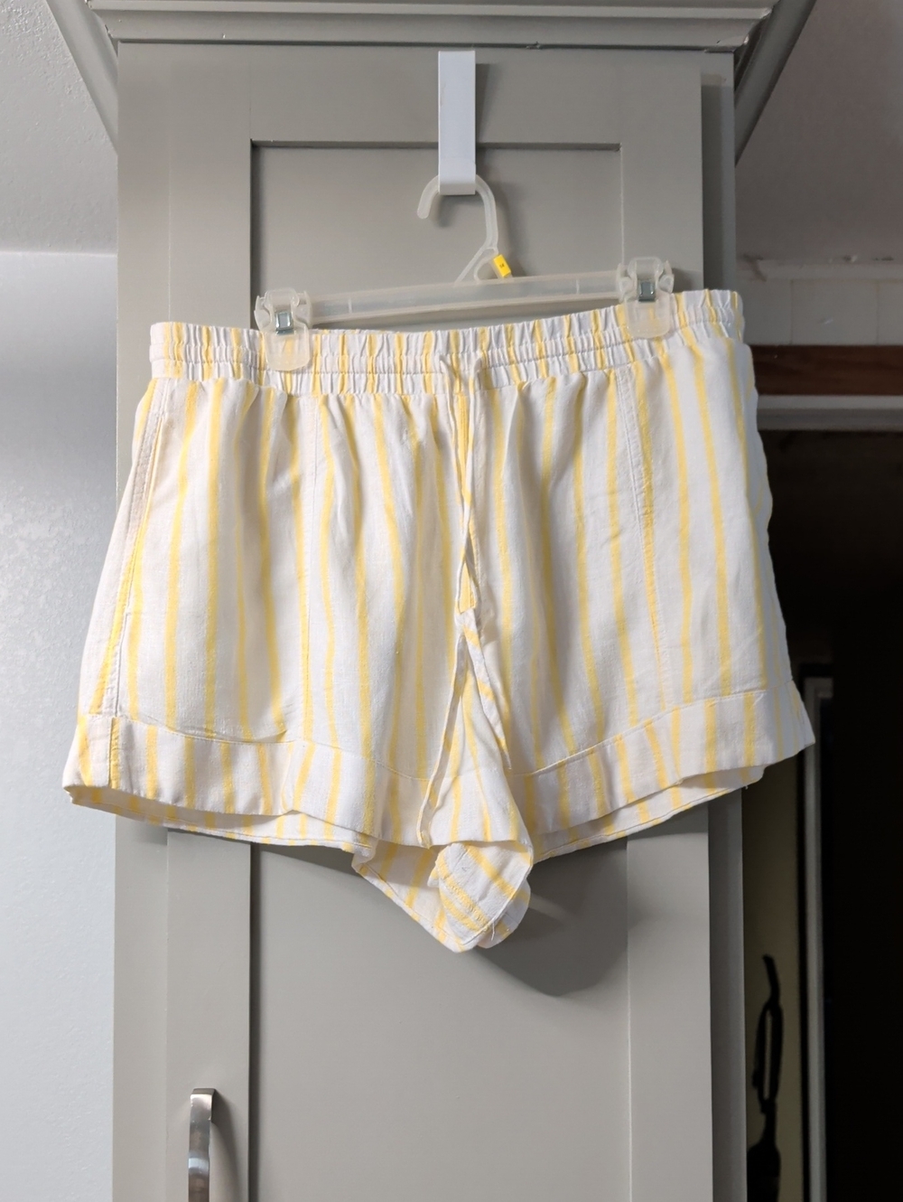 Universal Thread Yellow and White Striped Lounge Shorts